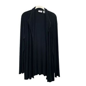 Chicos Travelers knit open‎ front cardigan Size 3 XL  black